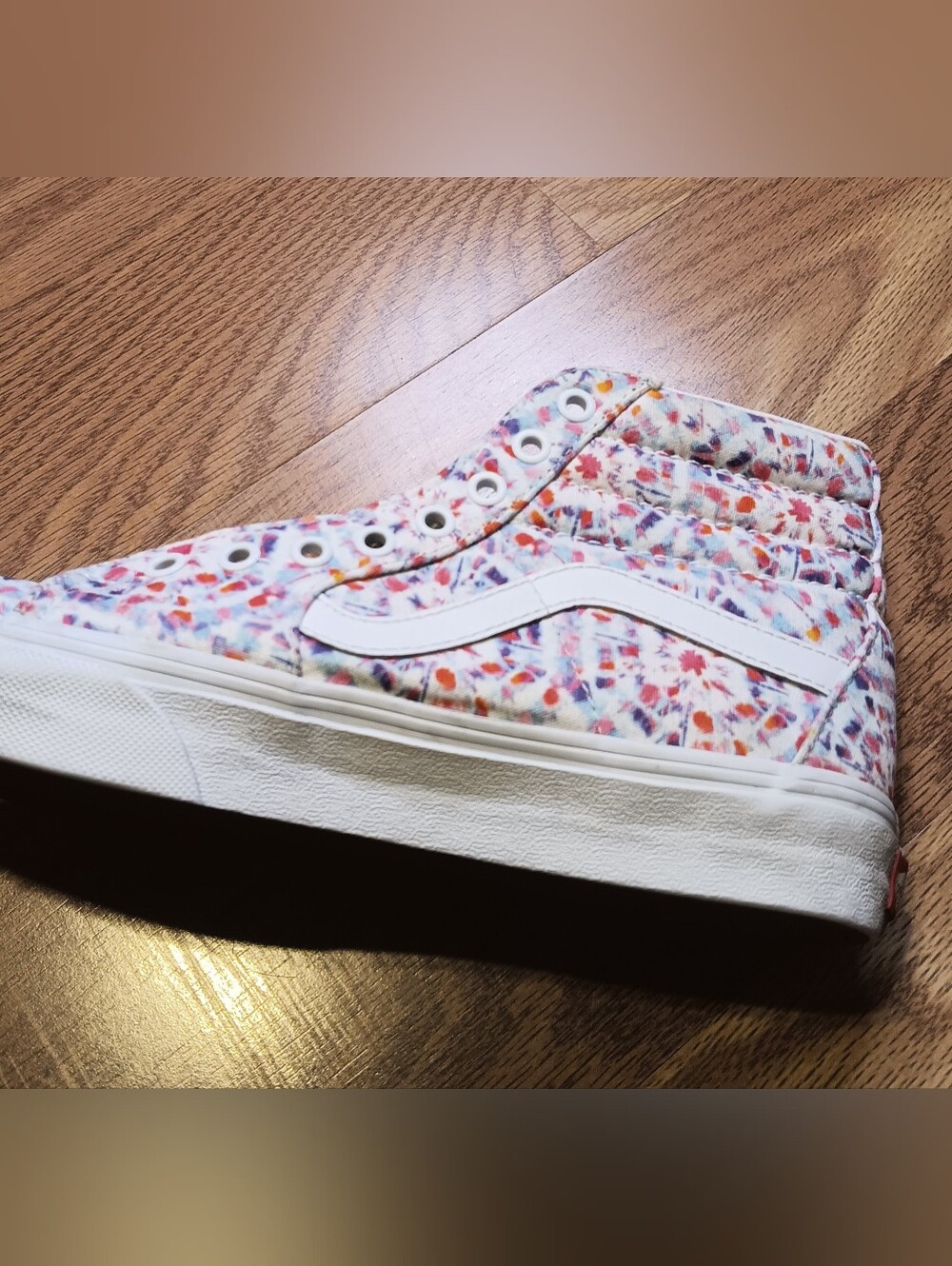 Vans High-Top Sneakers in White with Multicolor Floral Print